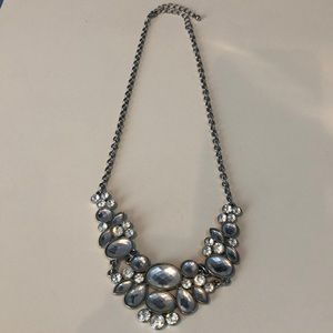 Silver “diamond” gemstone necklace